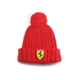 Căciulă de iarnă pentru copii cu pompon Ferrari cu logo