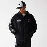 Hanorac casual cu fermoar - McLaren F1 NE GRPHC negru washed