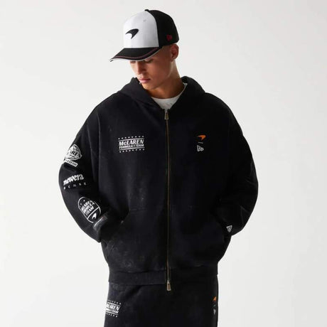 McLaren F1 NE GRPHC casual zip-up sweatshirt, washed black