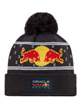 Căciulă cu pompon Oracle Red Bull Racing cu logo – ediție de Crăciun