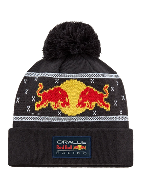 Căciulă cu pompon Oracle Red Bull Racing cu logo – ediție de Crăciun