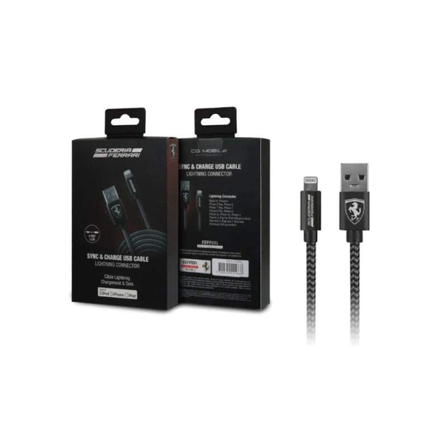 Cablu de încărcare Scuderia Ferrari pentru IPHONE - Lightning negru