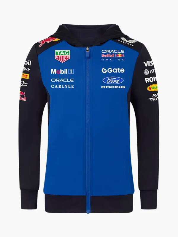Oracle Red Bull Racing kids' zip-up sweatshirt with sponsor logos - team edition