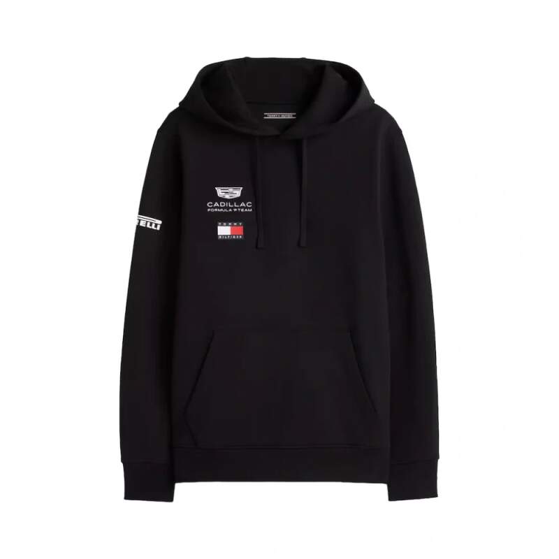 Hanorac negru cu glugă Cadillac F1 x Tommy Hilfiger - ediție de echipă