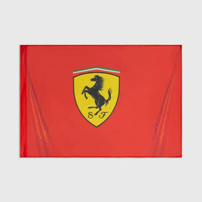 Scuderia Ferrari F1 flag with logo, red