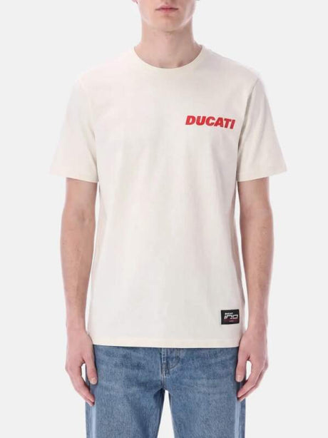 Tricou bărbătesc Ducati Corse alb - ediția 100th years DUCATI