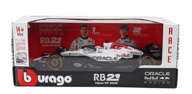 Machetă Red Bull F1 RB21 BBurago #1 Max Verstappen 2025 winner Japan GP