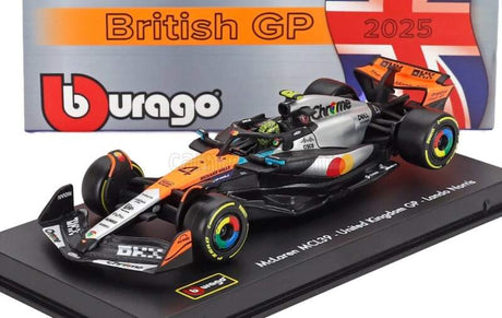 Machetă McLaren F1 MCL39 BBurago #4 Lando Norris Silverstone 2025 1:43 Signature