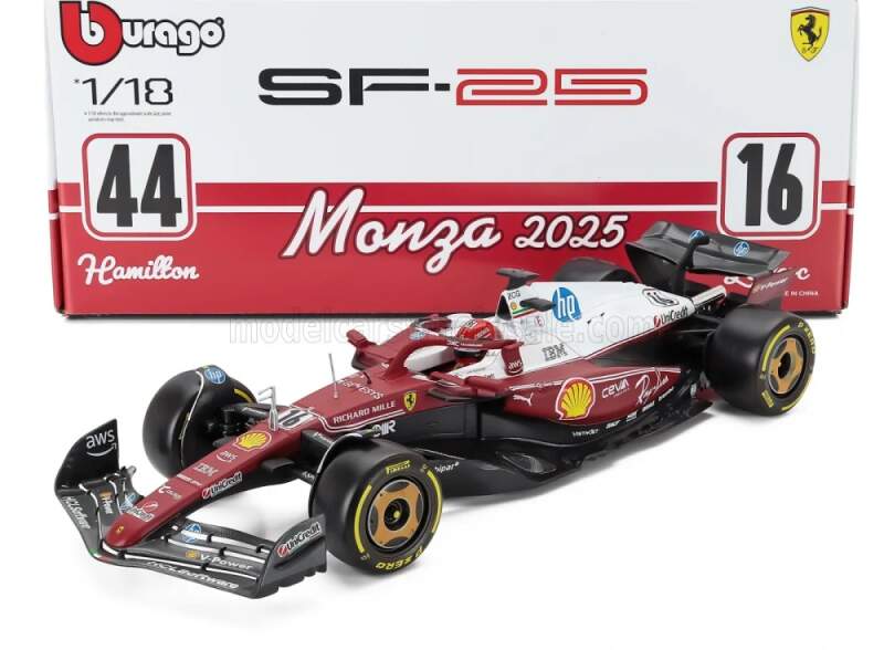 Machetă Scuderia Ferrari SF-25 BBurago #16 Charles Leclerc Monza 2025