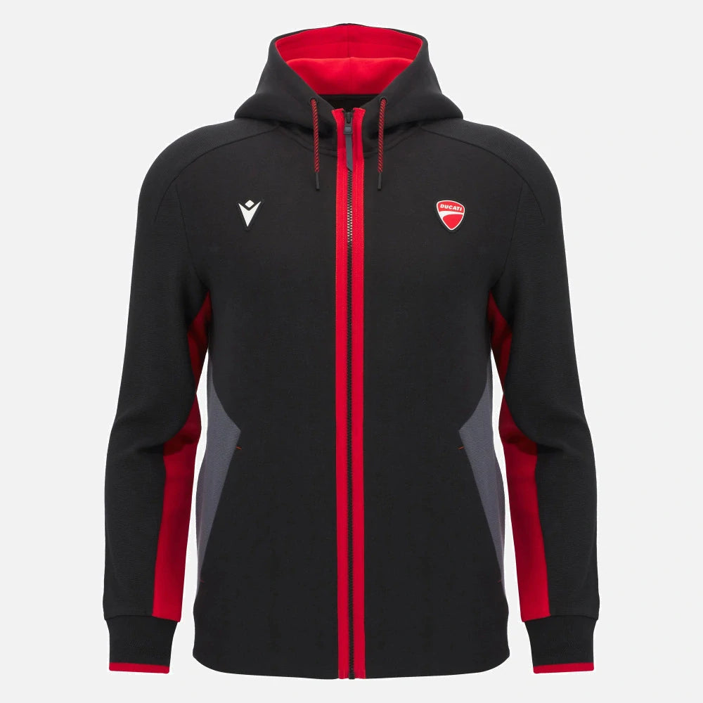 Hanorac cu fermoar Ducati x Macron cu logo – negru