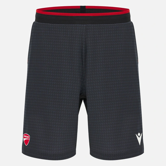 Pantaloni scurți sport Ducati x Macron cu logo – gri închis