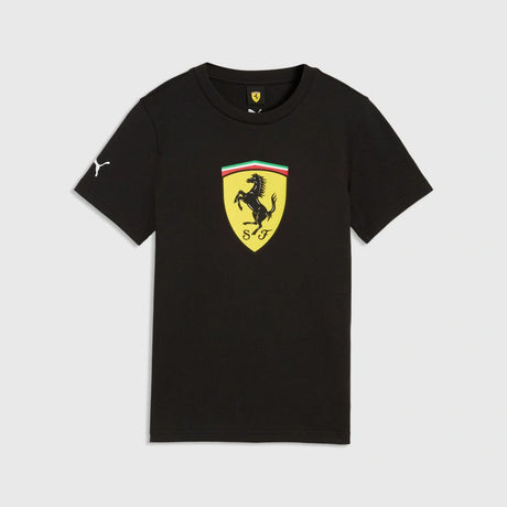 Tricou pentru copii Scuderia Ferrari F1 x Puma cu scut mare – negru