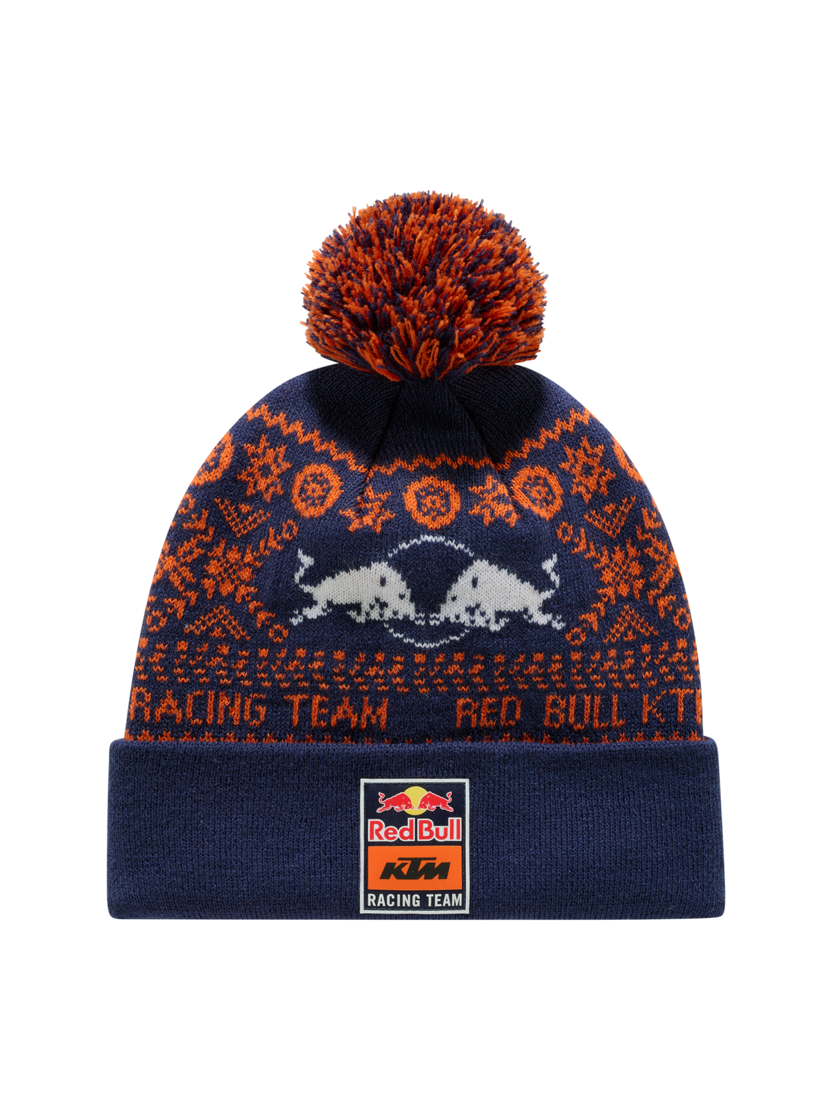 Căciulă cu pompon KTM Red Bull Racing cu logo – ediție de Crăciun