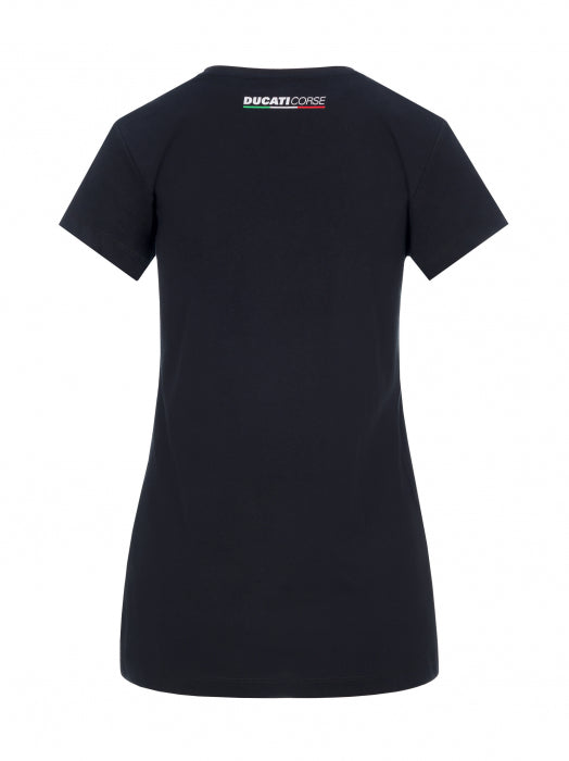 Tricou damă Ducati Corse cu logo, negru