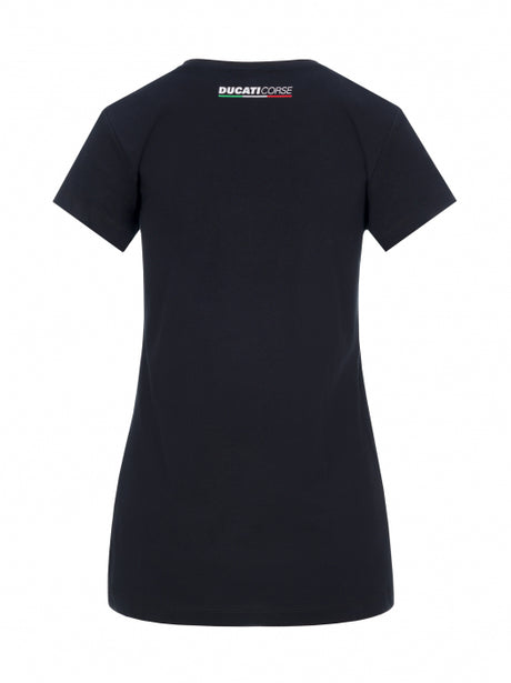 Tricou damă Ducati Corse cu logo, negru
