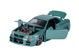 Machetă Fast & Furious Nissan Skyline GT-R34 – Brian's 2002 Grey