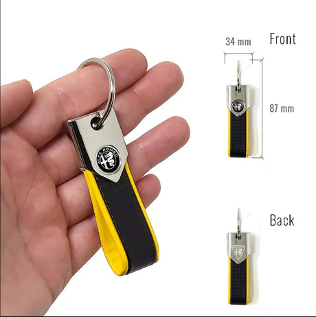Alfa Romeo BAND carbon keyring yellow