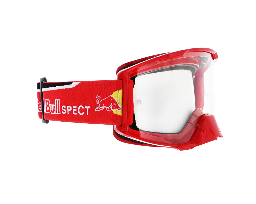 Ochelari de motocros Red Bull Spect STRIVE roșii cu lentilă transparentă