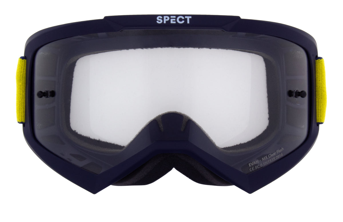 Ochelari de motocros Red Bull Spect EVAN albaștri cu lentile transparente