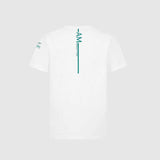 Tricou pentru fani pentru copii Aston Martin F1 Team GRAPHIC alb - 152 CM