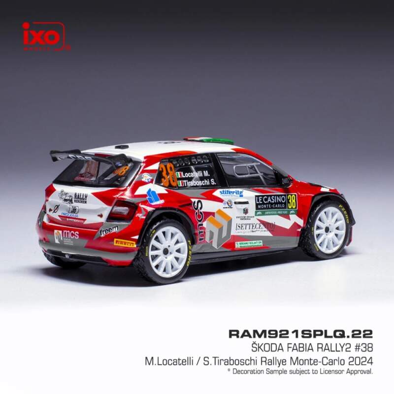 IXO Škoda Fabia Rally2 2024 N.38 M. Locatelli model – Rally Monte Carlo