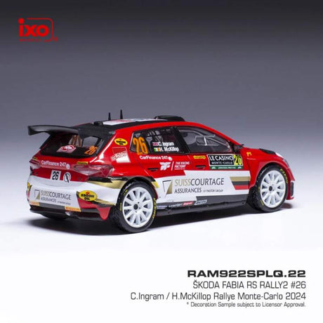 IXO Škoda Fabia Rally2 2024 N.26 C. Ingram model – Rally Monte Carlo