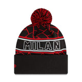 Căciulă de iarnă AC MILAN vintage neagră cu ciucure
