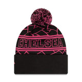 Căciulă de iarnă CHELSEA vintage neagră cu ciucure