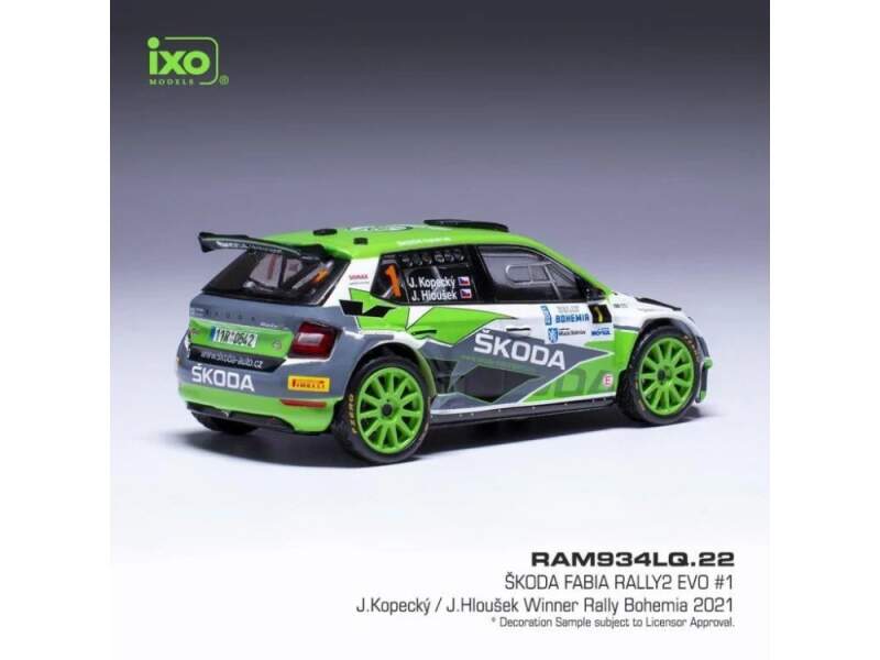 IXO Škoda Fabia Rally2 EVO model – Rally Bohemia 2021 #1 Kopecký