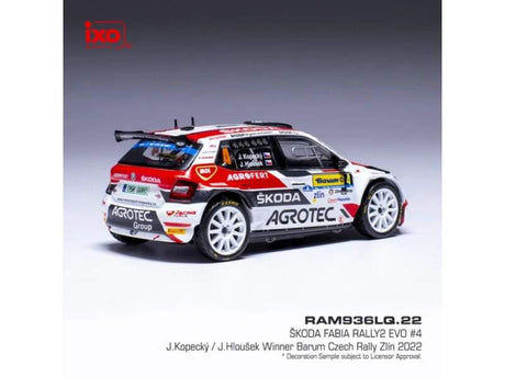 IXO Škoda Fabia Rally2 EVO model, Barum Rallye Zlín 2022, #4, Kopecký – Hloušek