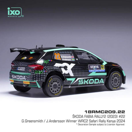 IXO Škoda Fabia Rally2 model, WRC, Safari Rally Kenya 2024, #22