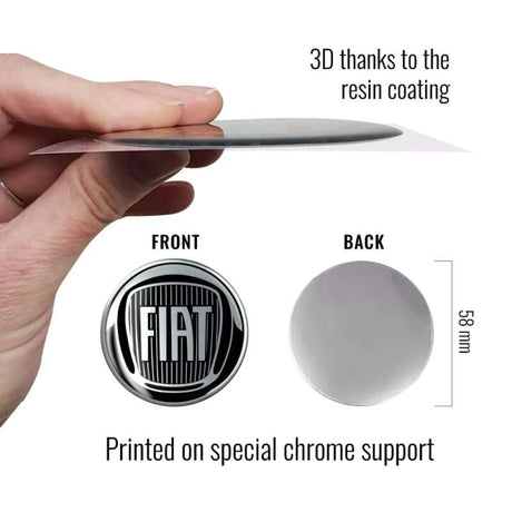 Autocolant 3D cu logo Fiat negru 75mm
