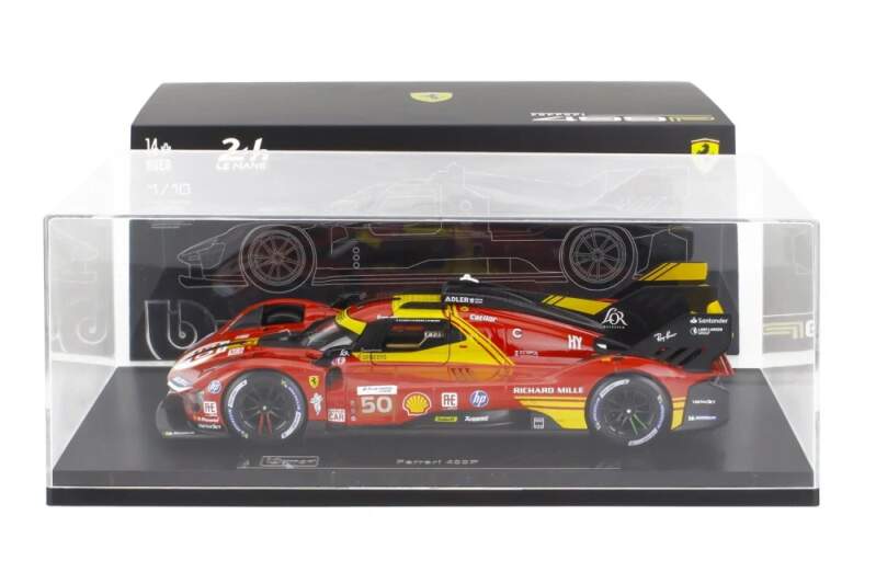 Machetă BBurago Ferrari 499P NR. 50 Winner Le Mans 2024 1:18 - ediție Deluxe