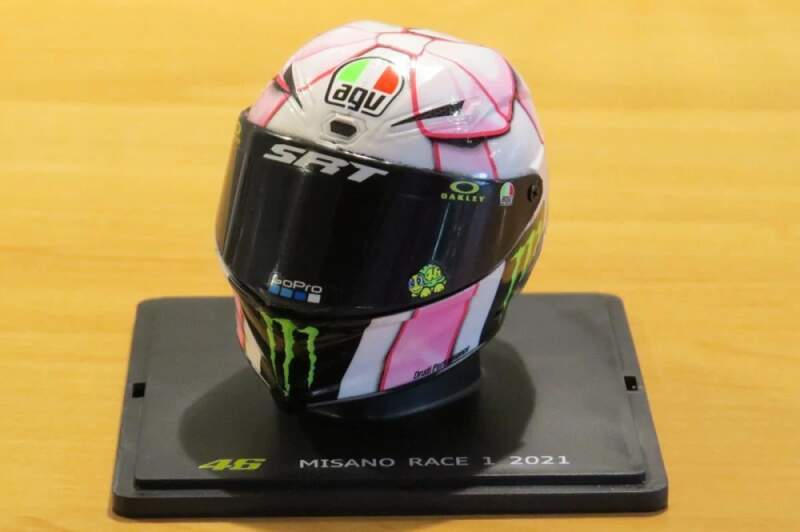 Machetă cască MotoGP Valentino Rossi Misano 2021