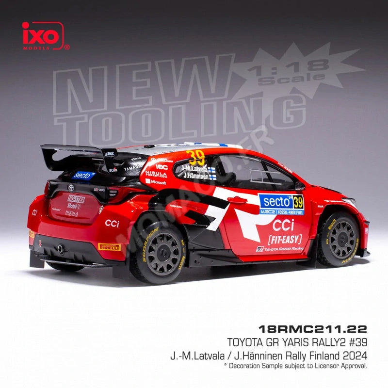 Machetă Ixo Toyota GR Yaris Rally2 #39 Latvala 1:18 – Rally Finland 2024