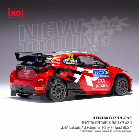 Machetă Ixo Toyota GR Yaris Rally2 #39 Latvala 1:18 – Rally Finland 2024