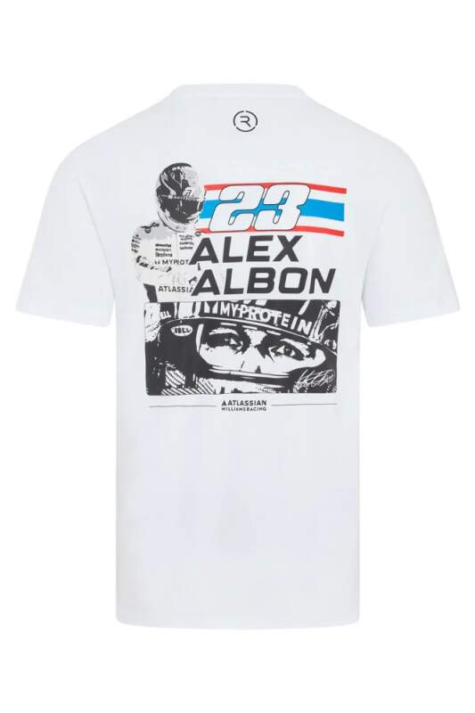 Alex Albon fan T-shirt - Williams Racing F1, white - XXL