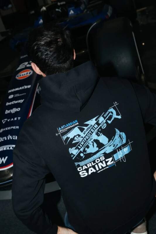 Hanorac pentru fani cu glugă Carlos Sainz - Williams Racing F1 bleumarin