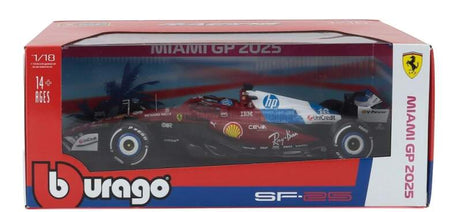 Machetă Scuderia Ferrari SF-25 BBurago #16 Charles Leclerc Miami GP