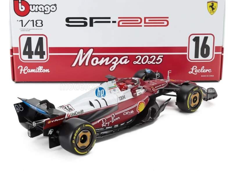 Machetă Scuderia Ferrari SF-25 BBurago #16 Charles Leclerc Monza 2025