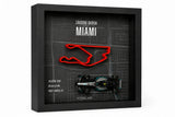 Ramă 3D PETROL ART Miami cu machetă Mercedes Kimi Antonelli 1:43 – Miami GP 2025