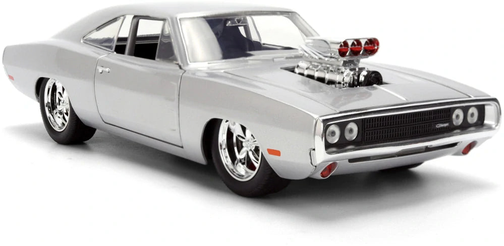 Machetă Jada Fast & Furious 1970 Dodge Charger R/T 1:24 – 25th Anniversary Silver