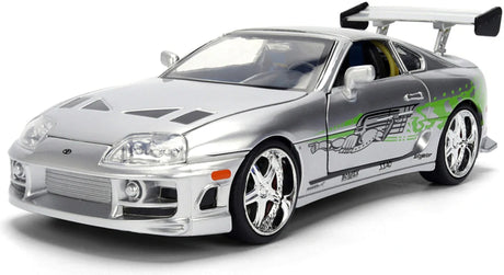 Machetă Jada Fast & Furious Brian's Toyota Supra 1995 1:24 – 25th Anniversary Silver