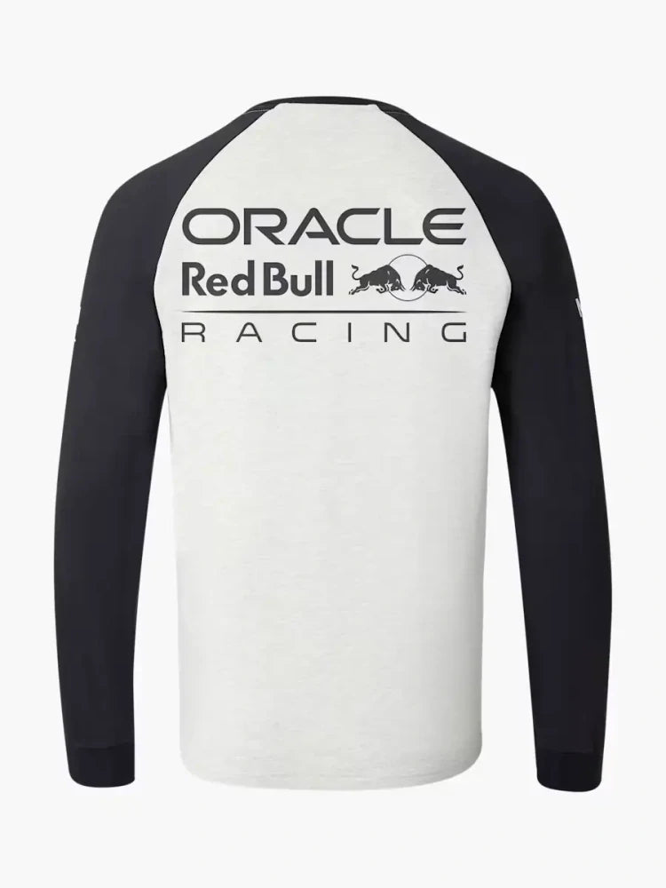 Bluză de echipă cu mânecă lungă Oracle Red Bull Racing Classic cu logo-urile sponsorilor – gri