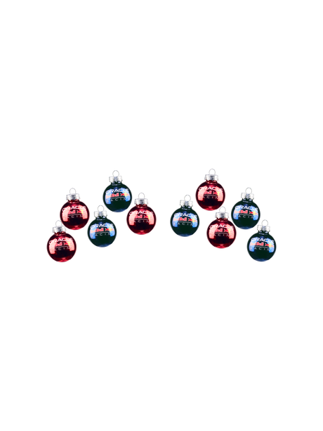 Mini globuri de Crăciun Oracle Red Bull Racing – set de 10