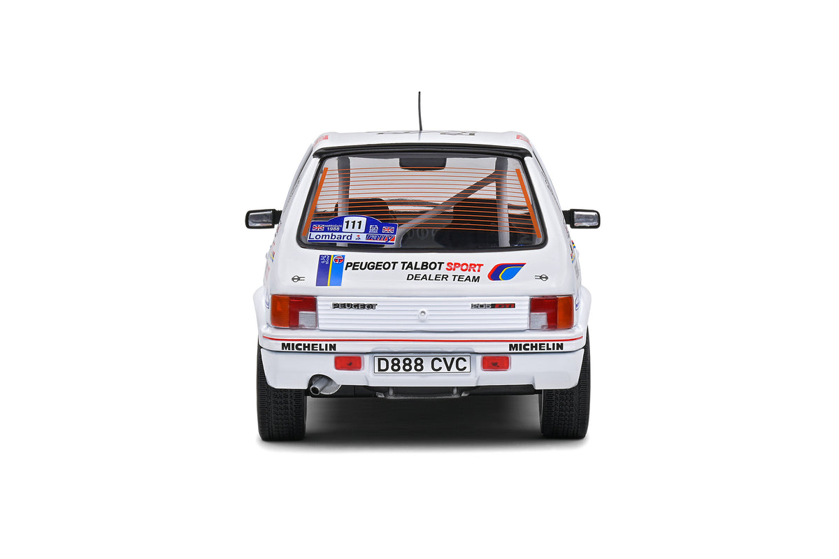 Machetă Solido Peugeot 205 GTI Colin McRae 1:18 Lombard Rally 1988