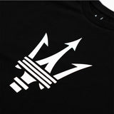 Tricou bărbătesc Maserati cu logo mare al tridentului, negru
