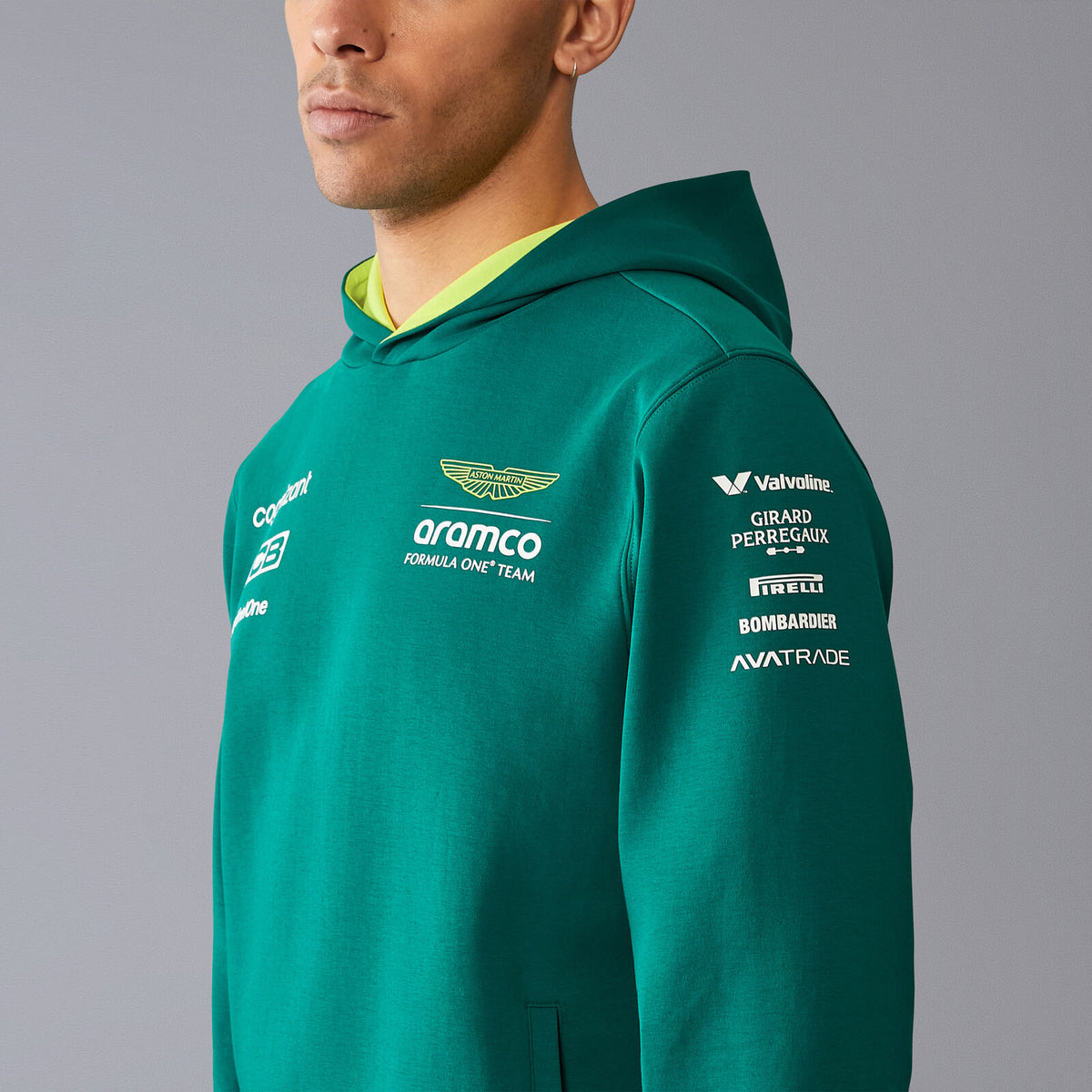 Hanorac de echipă cu glugă Aston Martin F1 Team verde