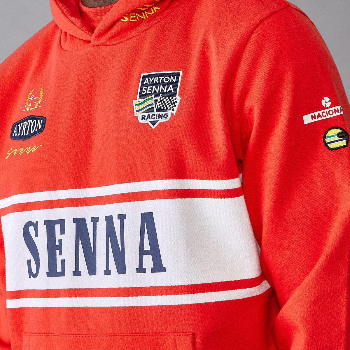 Hanorac Ayrton Senna Legend roșu cu glugă