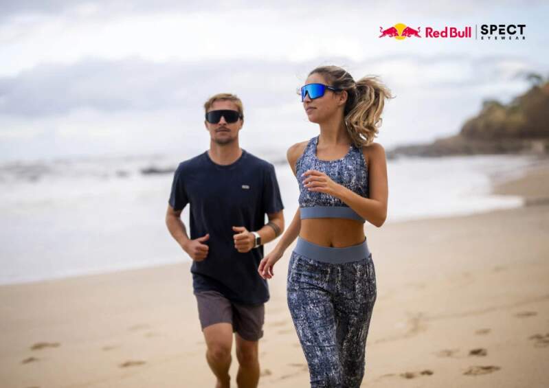 Ochelari de soare Red Bull Spect DAFT albi cu lentilă roșu-portocalie